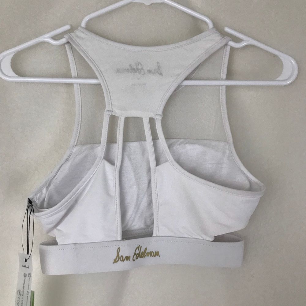 ⭐️Sold⭐️NWT Sam Edelman White Mesh High Neck Bra - Picture 2 of 6